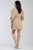 Roll Tab Sleeve Drawstring Waist Open Front Trench Coat Jacket