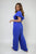 Wrap Over Tie Belt Frill Sleeve Jumpsuit