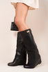 Fold Over Detail Knee High Boots