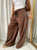 Wide Leg Lounge Trousers with Leopard Trim