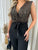 Elegant V-Neck Sequin Top Jumpsuit