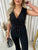 Elegant V-Neck Sequin Top Jumpsuit