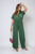 Tie Waist Short Sleeve Pleated Jumpsuit