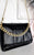 Faux Leather Padded Handbag with Chain Detail