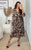 Pleated Leopard Print Maxi Dress