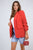 Ruched Sleeve Open Front Blazer Jacket with Front Pockets