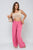 Elastic High Waist Wide Leg Trousers