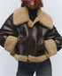 Oversized Faux Shearling-Lined Jacket