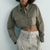 Cropped Collared Cargo Shirt