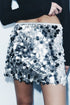 Sequin Disc High Waisted Mini Skirt