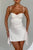 Ivory Satin Mini Dress With Drape Detail