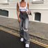 Bootcut Wide Leg Ripped Denim Jeans