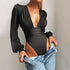 Deep V-neck Long Sleeve Bodysuit
