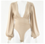 Deep V-neck Long Sleeve Bodysuit