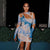 Tie Dye Hollow Out Bodycon Mini Dress