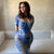 Tie Dye Hollow Out Bodycon Mini Dress