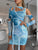 Tie Dye Hollow Out Bodycon Mini Dress