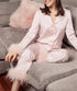 Pink Long Sleeve Feather Pyjama Set
