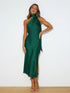 Satin Backless Side Split  Evening Dress