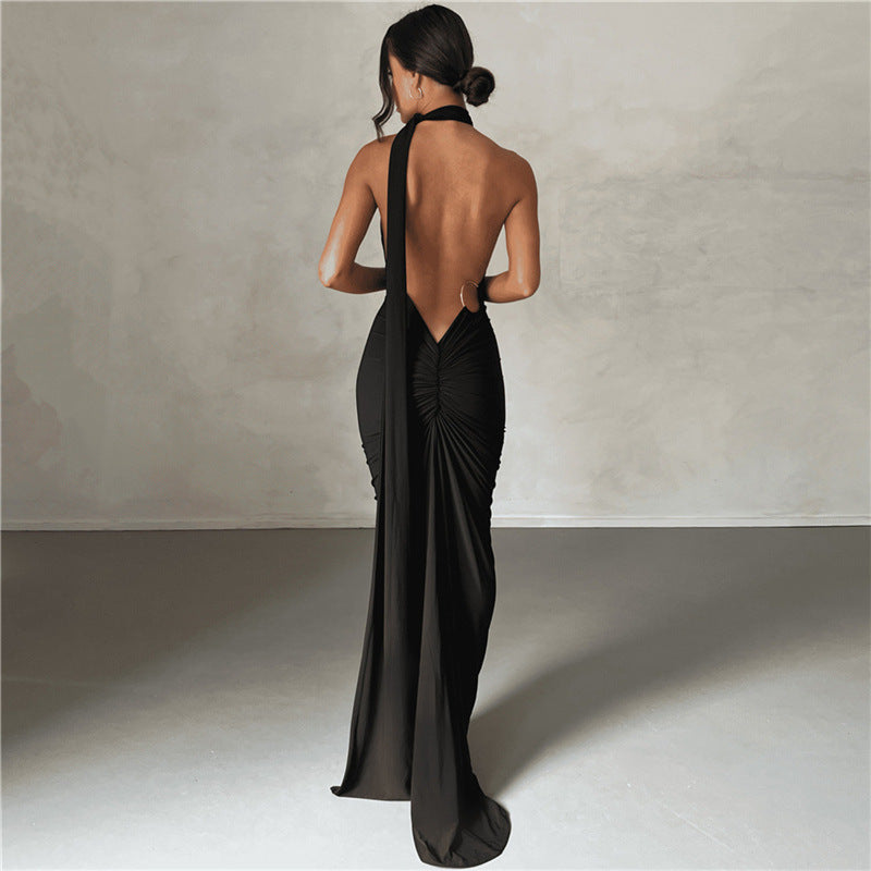 Backless Halter Sheath Slim Fit Maxi Dress The Alley Online Backless Halter Sheath Slim Fit Maxi Dress The Alley Online
