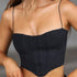 Spaghetti Strap Curved Hem Corset Top