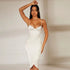 Satin Corset Wrap Midi Dress