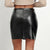 High Waist  Asymmetric Faux Leather Skirt