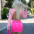 Pink Low Cut Blazer Bodysuit
