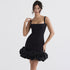 Black Ruffle Slip Dress