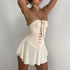 Corset Tie Up Ruffle Dress