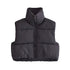 High Collar Zipper Short Quilted Vest