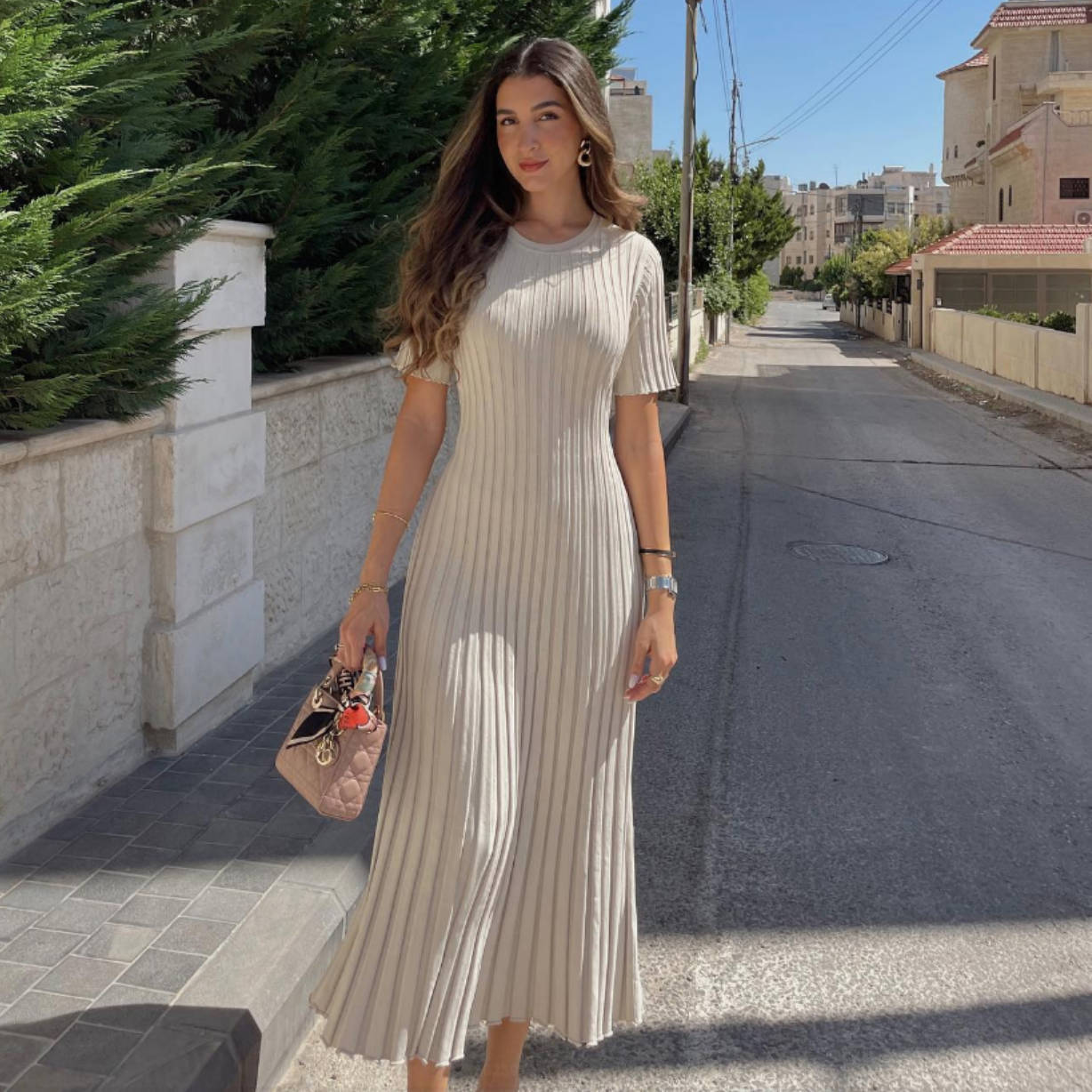 Knitted Pleated Midi Dress – The Alley Online Knitted Pleated Midi Dress – The Alley Online